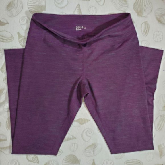 Zella reversible stripe purple leggings large - Picture 1 of 3